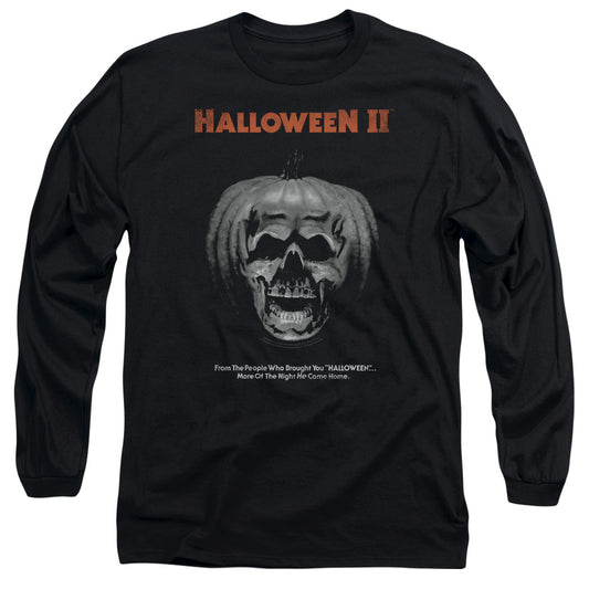 HALLOWEEN II : PUMPKIN POSTER L\S ADULT T SHIRT 18\1 Black 2X