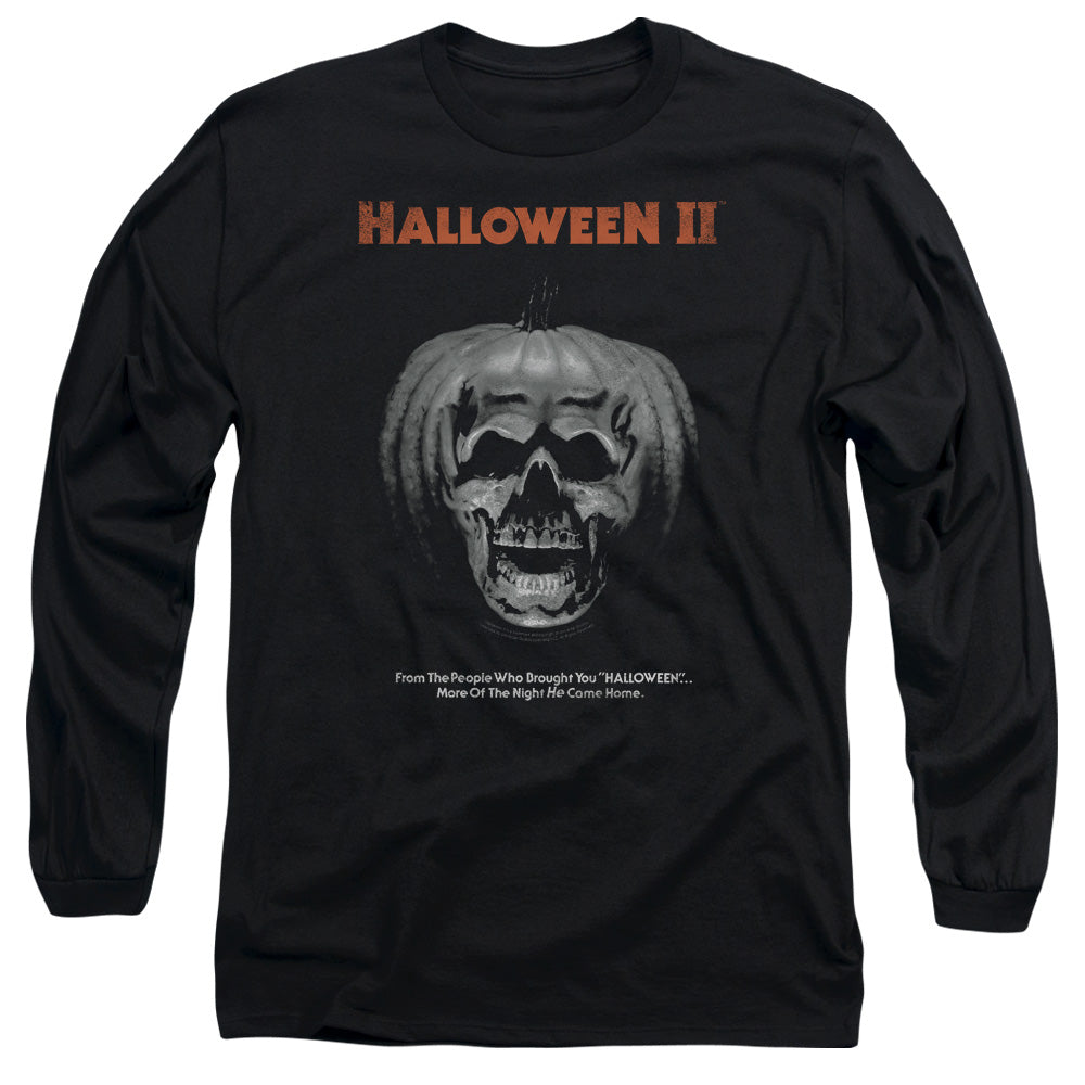 HALLOWEEN II : PUMPKIN POSTER L\S ADULT T SHIRT 18\1 Black LG