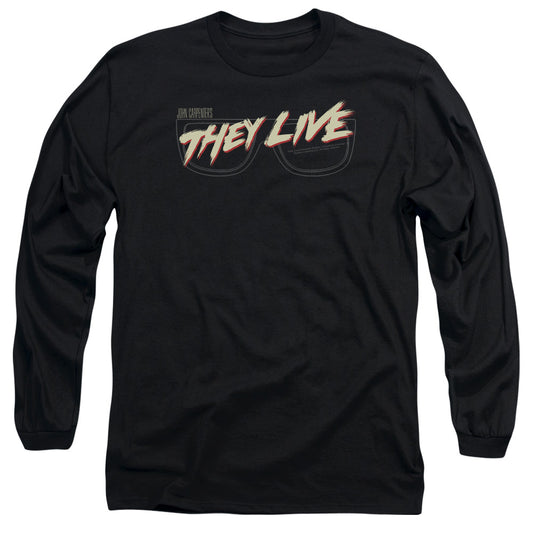 THEY LIVE : GLASSES LOGO L\S ADULT T SHIRT 18\1 Black 2X