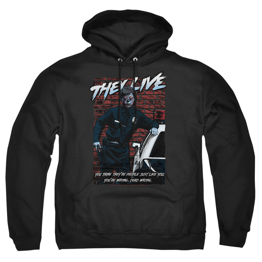 THEY LIVE : DEAD WRONG ADULT PULL OVER HOODIE Black 2X