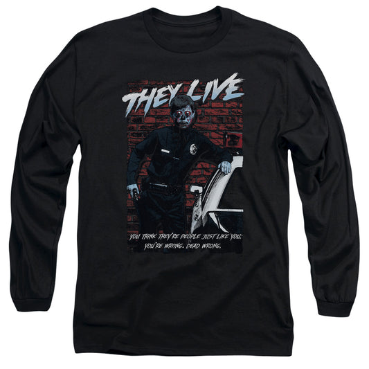 THEY LIVE : DEAD WRONG L\S ADULT T SHIRT 18\1 Black 2X