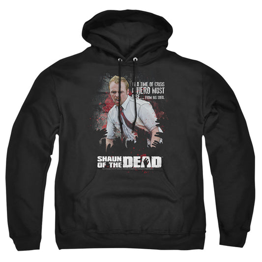 SHAUN OF THE DEAD : HERO MUST RISE ADULT PULL OVER HOODIE Black 2X