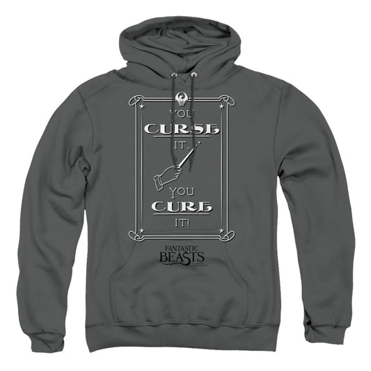 FANTASTIC BEASTS : CURSE IT ADULT PULL OVER HOODIE Charcoal SM