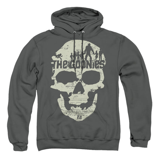 THE GOONIES : SKULL MAP ADULT PULL OVER HOODIE Charcoal 2X