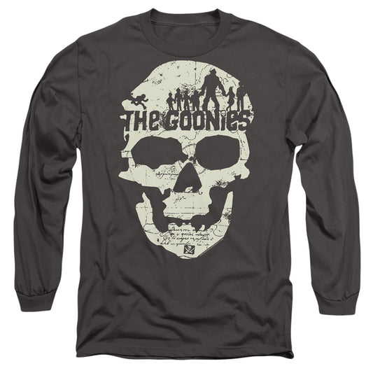 THE GOONIES : SKULL MAP L\S ADULT T SHIRT 18\1 Charcoal 2X