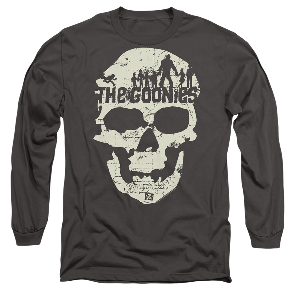 THE GOONIES : SKULL MAP L\S ADULT T SHIRT 18\1 Charcoal LG