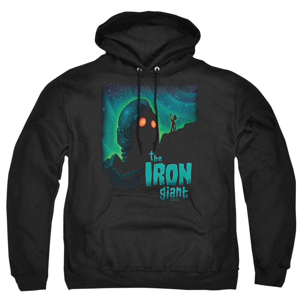 IRON GIANT : LOOK TO THE STARS ADULT PULL OVER HOODIE Black 2X