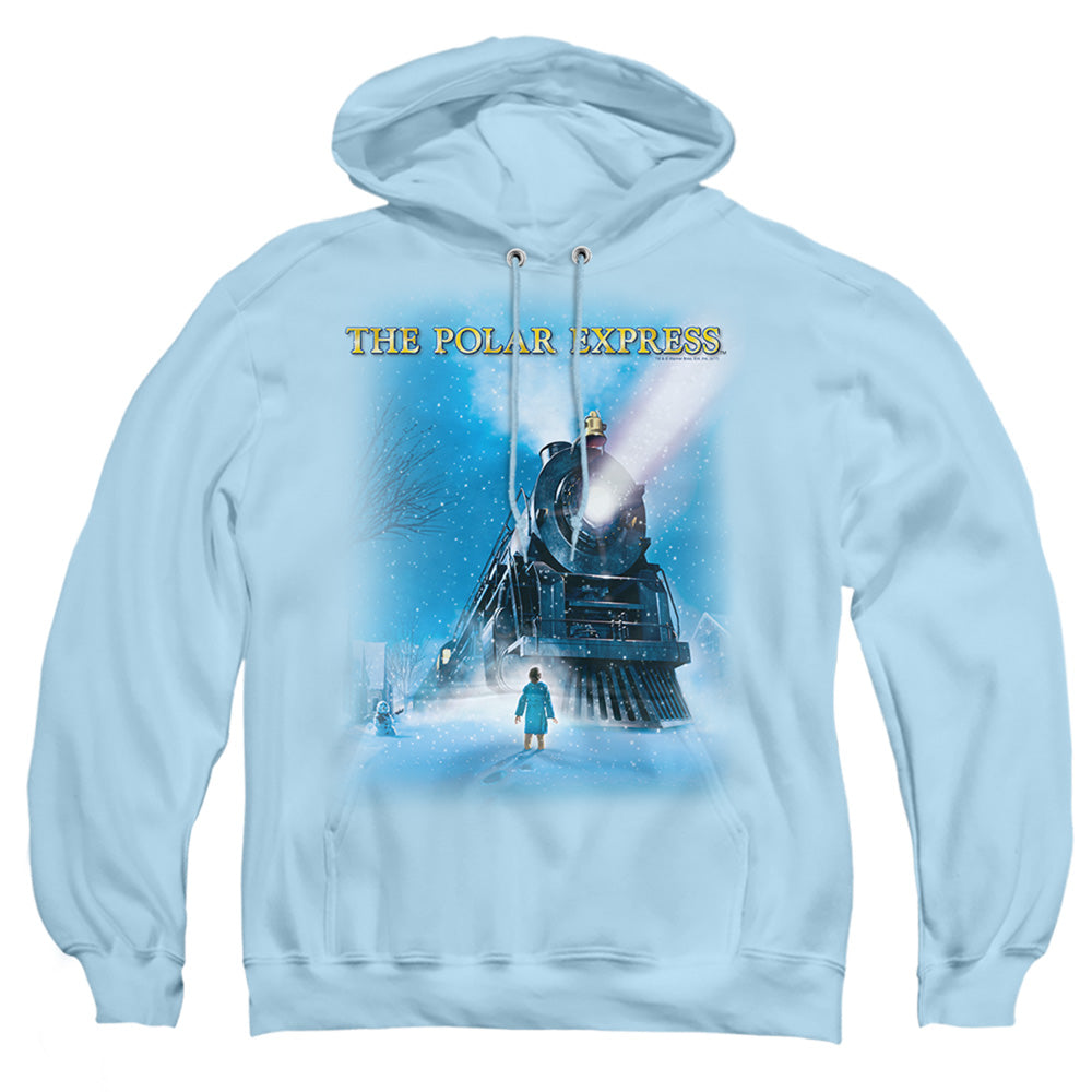 POLAR EXPRESS : BIG TRAIN ADULT PULL OVER HOODIE LIGHT BLUE XL