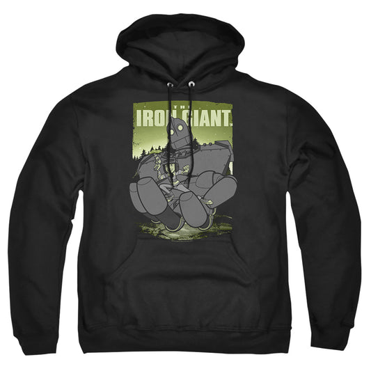 IRON GIANT : HELPING HAND ADULT PULL OVER HOODIE Black 2X