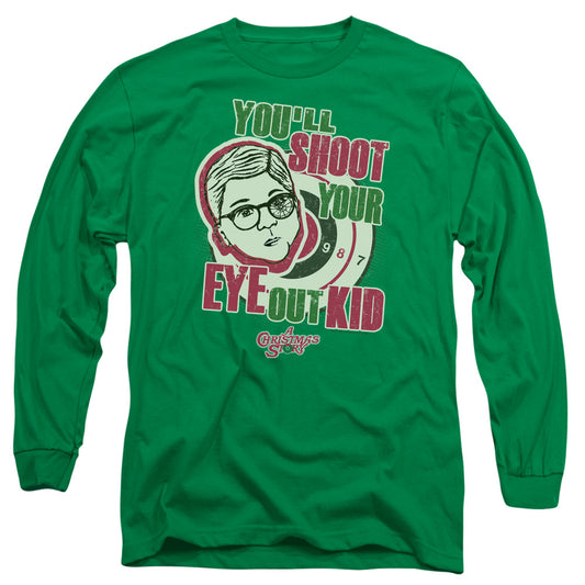 A CHRISTMAS STORY : YOU'LL SHOOT YOUR EYE OUT L\S ADULT T SHIRT 18\1 Kelly Green 2X