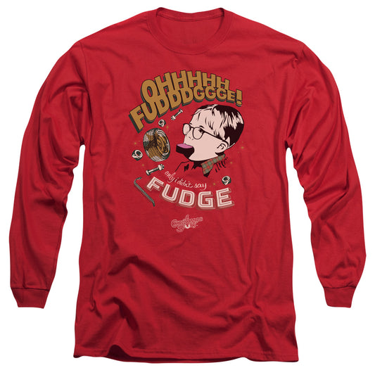 A CHRISTMAS STORY : FUDGE L\S ADULT T SHIRT 18\1 Red LG