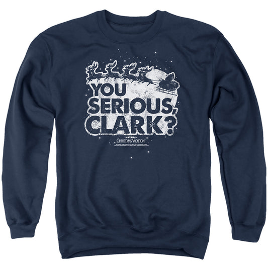 CHRISTMAS VACATION : YOU SERIOUS CLARK ADULT CREW SWEAT Navy MD