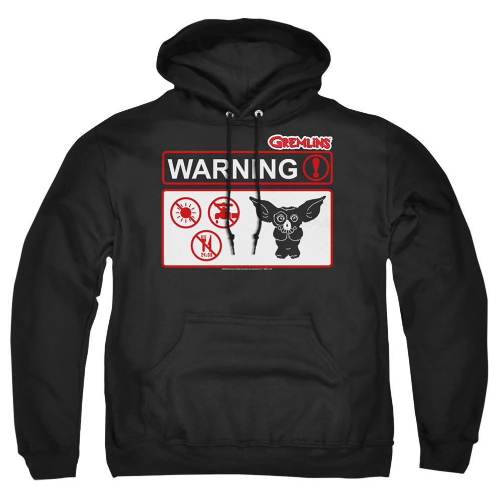 GREMLINS : WARNING ADULT PULL OVER HOODIE Black 2X