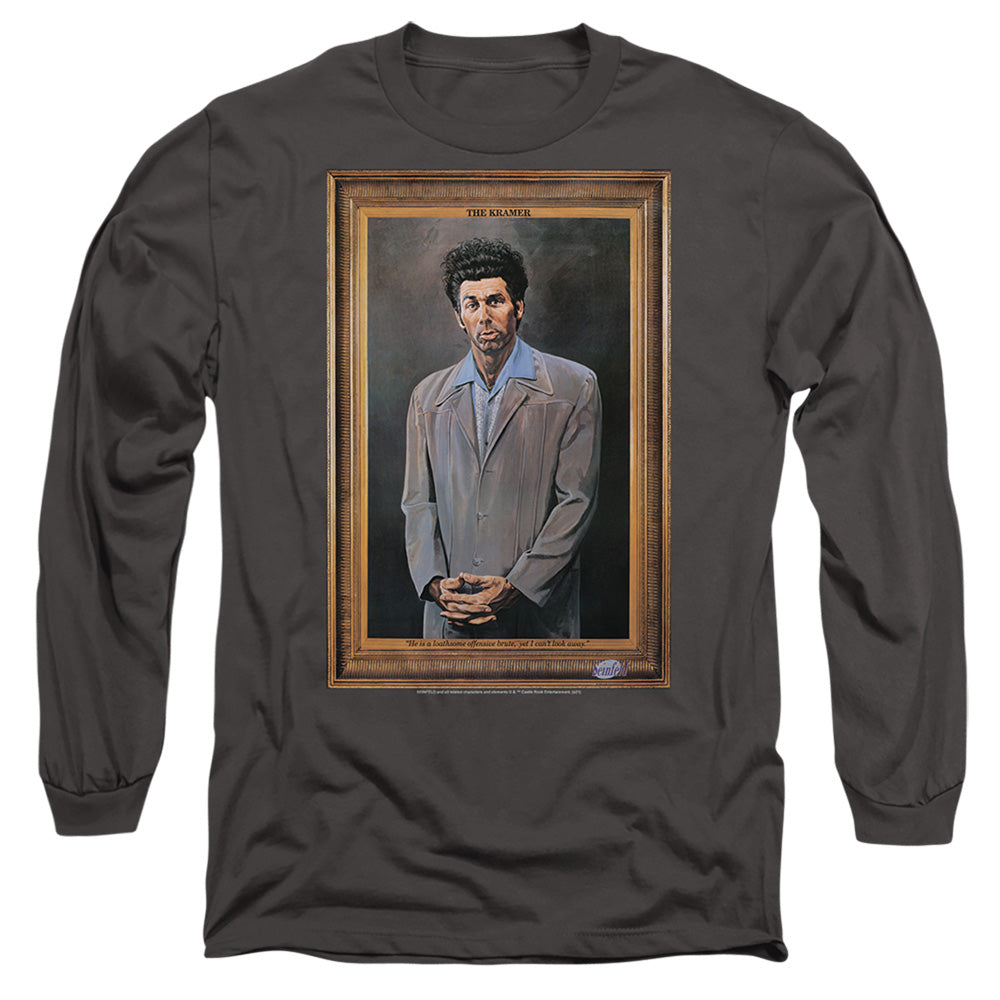 SEINFELD : KRAMER PORTRAIT L\S ADULT T SHIRT 18\1 Charcoal LG