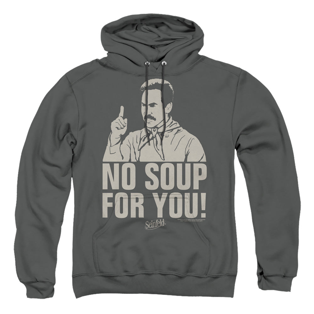 SEINFELD : NO SOUP ADULT PULL OVER HOODIE Charcoal 2X