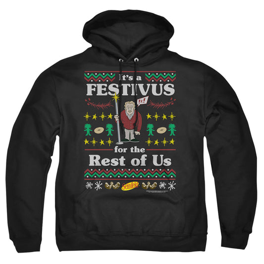 SEINFELD : FESTIVE FESTIVUS ADULT PULL OVER HOODIE Black LG