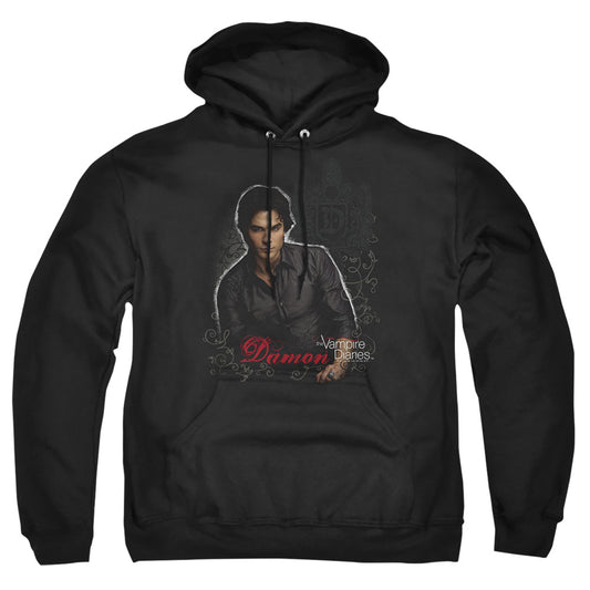 VAMPIRE DIARIES : DAMON ADULT PULL OVER HOODIE Black 2X