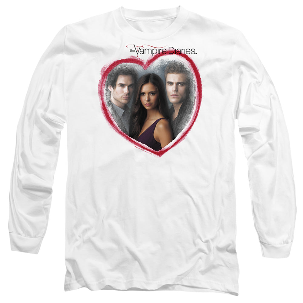 VAMPIRE DIARIES : GIRL'S CHOICE L\S ADULT T SHIRT 18\1 WHITE MD