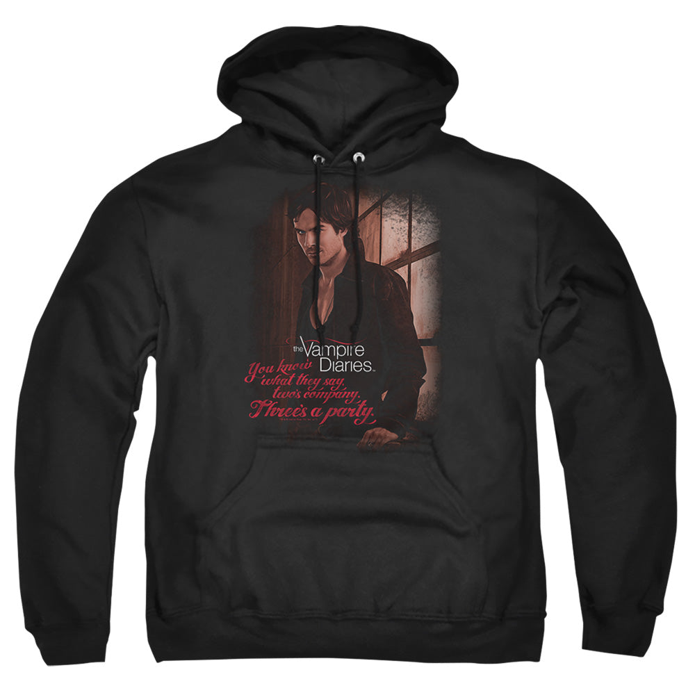 VAMPIRE DIARIES : THREE'S A PARTY ADULT PULL OVER HOODIE Black 2X