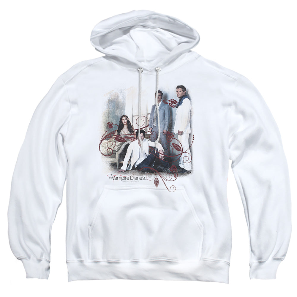 VAMPIRE DIARIES : 3 + 1 ADULT PULL OVER HOODIE White 2X