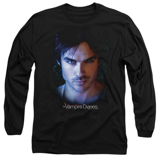 VAMPIRE DIARIES : DAMON L\S ADULT T SHIRT 18\1 BLACK 2X