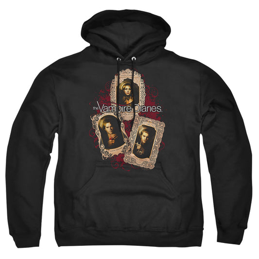 VAMPIRE DIARIES : HOLY CARDS ADULT PULL-OVER HOODIE BLACK 5X