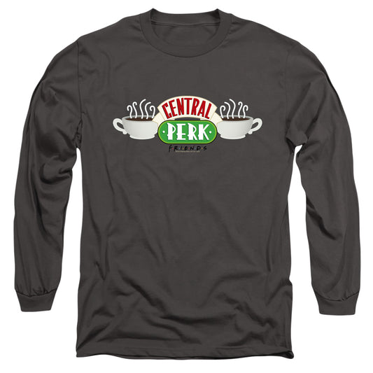 FRIENDS : CENTRAL PERK LOGO L\S ADULT T SHIRT 18\1 Charcoal 2X