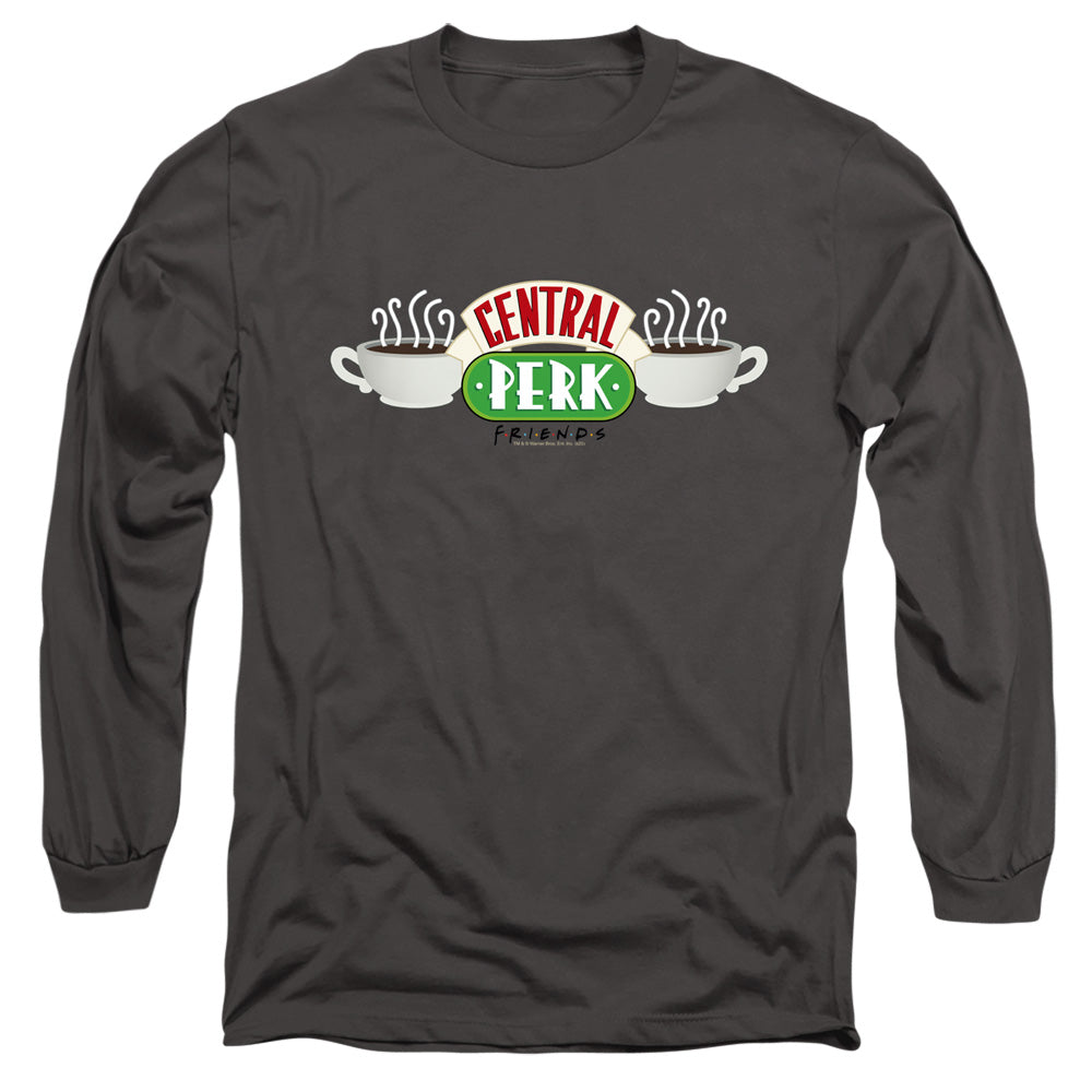 FRIENDS : CENTRAL PERK LOGO L\S ADULT T SHIRT 18\1 CHARCOAL 3X