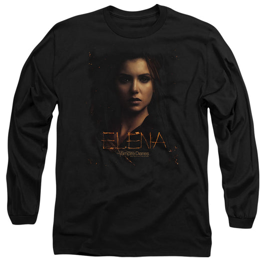 VAMPIRE DIARIES : ELENA SMOKEY VEIL L\S ADULT T SHIRT 18\1 Black 2X