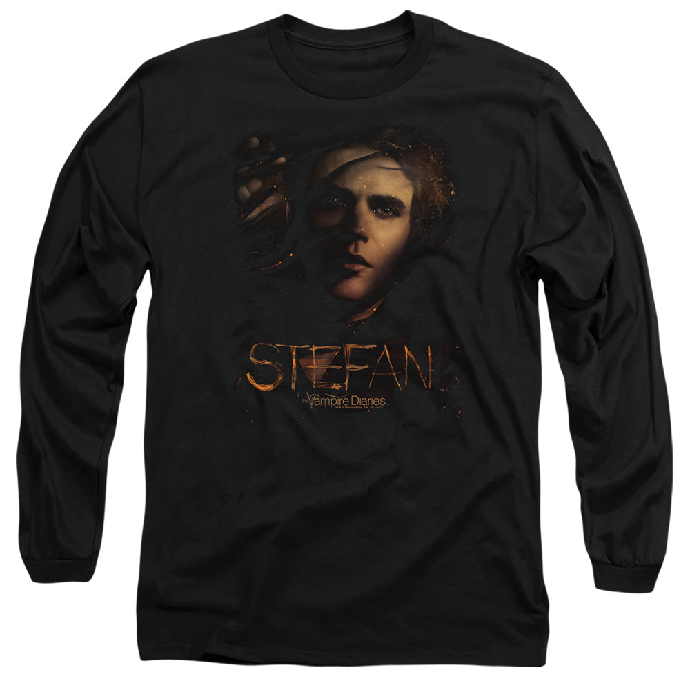 VAMPIRE DIARIES : STEFAN SMOKEY VEIL L\S ADULT T SHIRT 18\1 Black 2X