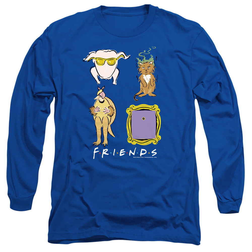 FRIENDS : SYMBOLS L\S ADULT T SHIRT 18\1 Royal Blue 2X