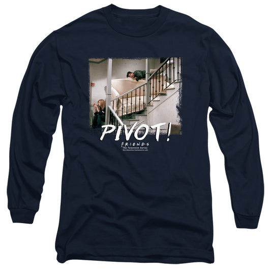 FRIENDS : PIVOT L\S ADULT T SHIRT 18\1 Navy XL