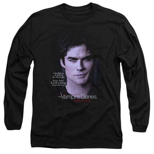 VAMPIRE DIARIES : MESSENGER L\S ADULT T SHIRT 18\1 Black XL