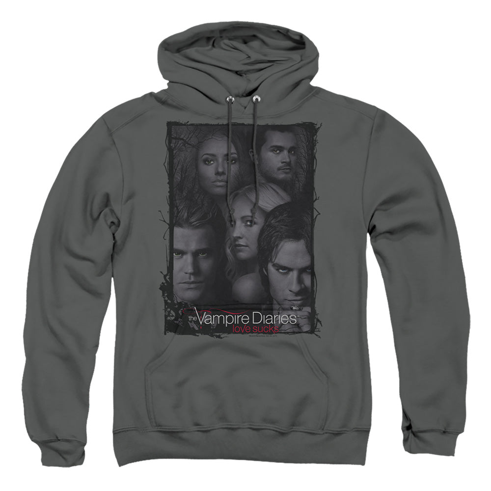 VAMPIRE DIARIES : SO HERE WE ARE ADULT PULL OVER HOODIE Charcoal 2X