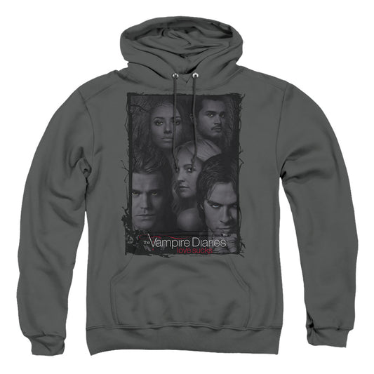 VAMPIRE DIARIES : SO HERE WE ARE ADULT PULL OVER HOODIE Charcoal SM