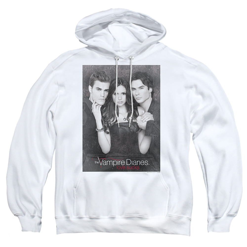 VAMPIRE DIARIES : THAT WAS THEN ADULT PULL OVER HOODIE White 2X