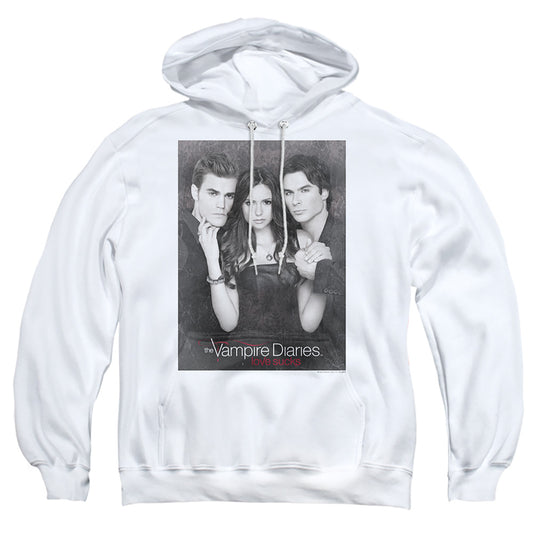 VAMPIRE DIARIES : THAT WAS THEN ADULT PULL OVER HOODIE White LG