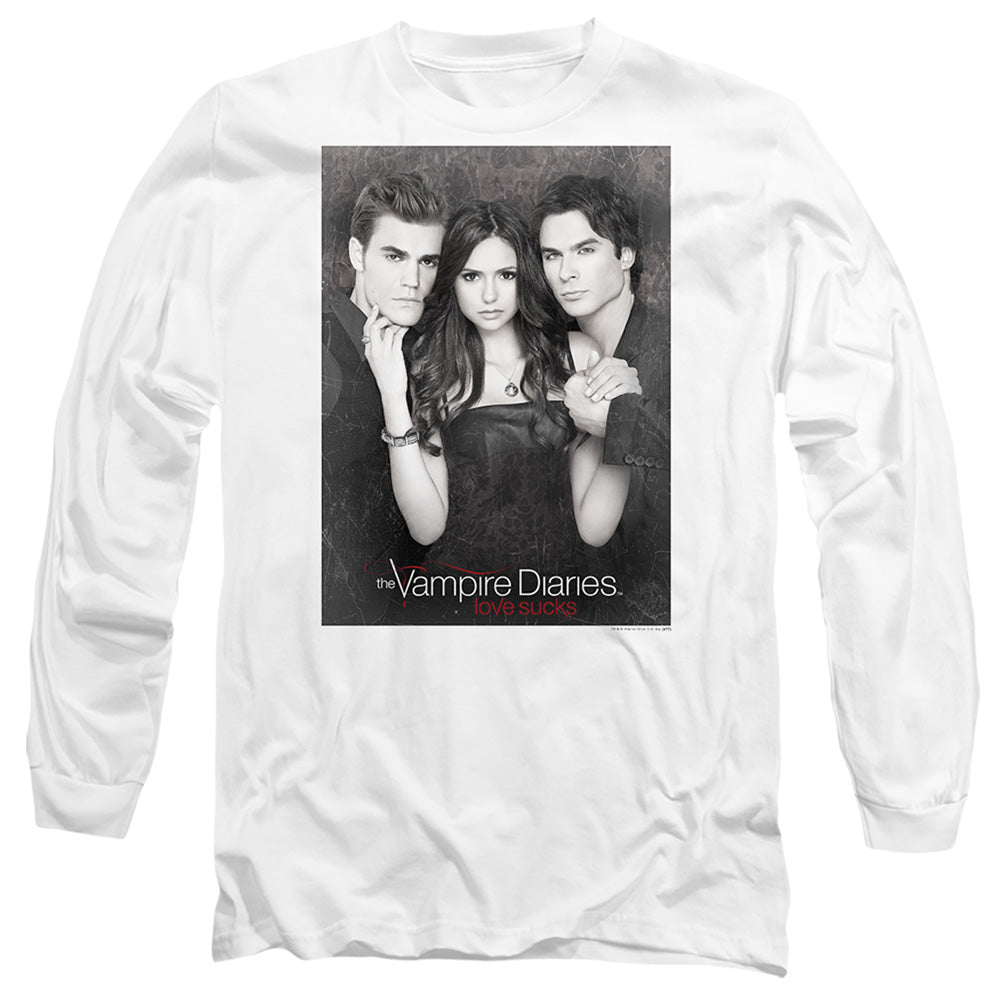 VAMPIRE DIARIES : THAT WAS THEN L\S ADULT T SHIRT 18\1 White 2X