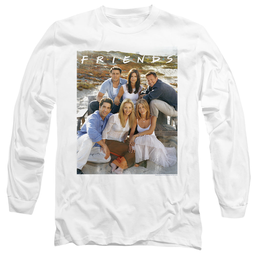 FRIENDS : LIFE'S A BEACH L\S ADULT T SHIRT 18\1 White 2X