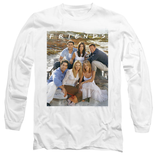 FRIENDS : LIFE'S A BEACH L\S ADULT T SHIRT 18\1 White SM