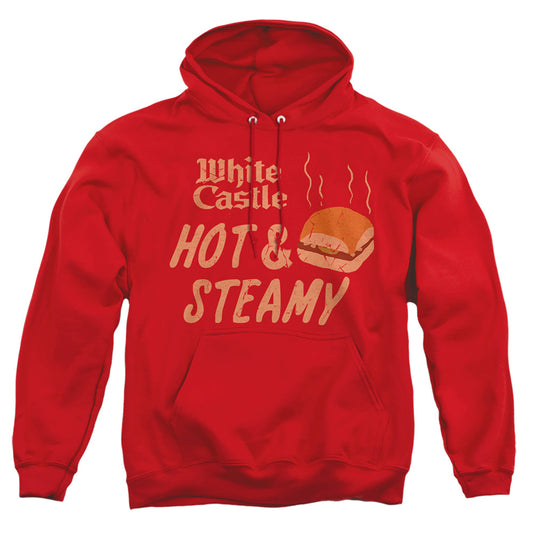 WHITE CASTLE : HOT AND STEAMY ADULT PULL OVER HOODIE Red 2X