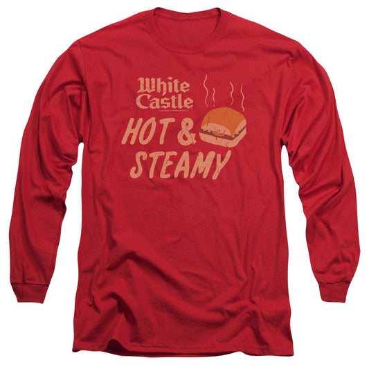 WHITE CASTLE : HOT AND STEAMY L\S ADULT T SHIRT 18\1 RED 2X