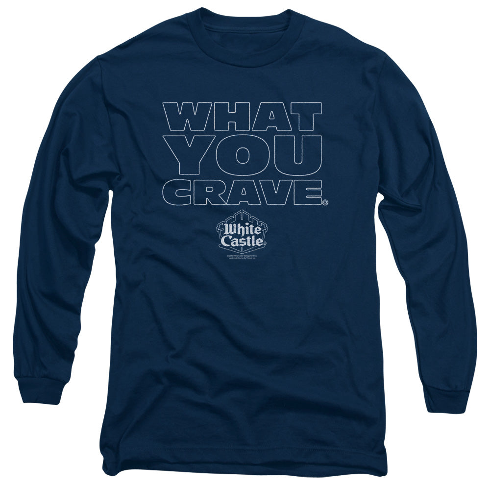 WHITE CASTLE : CRAVING L\S ADULT T SHIRT 18\1 Navy 2X